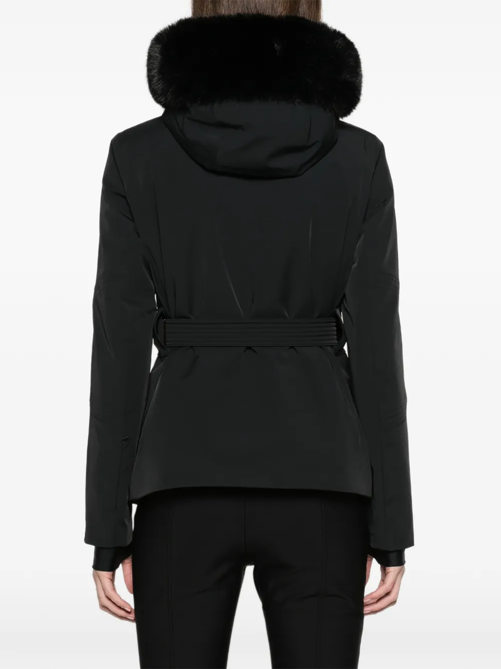 Colmar shaped ski jacket with faux fur Zwart