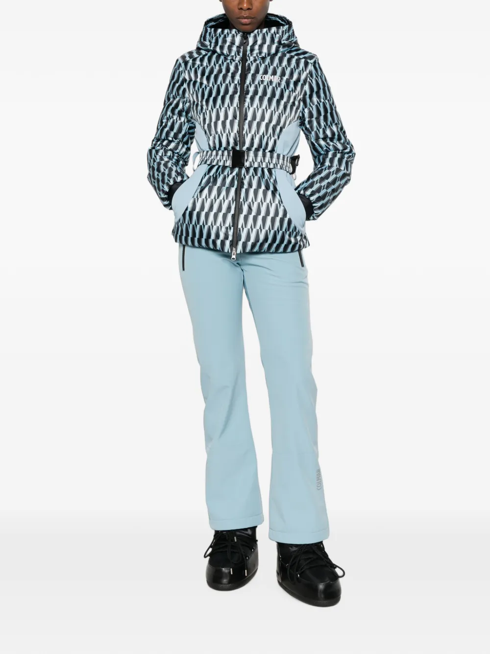 Colmar Ski-jack met print en ceintuur Blauw