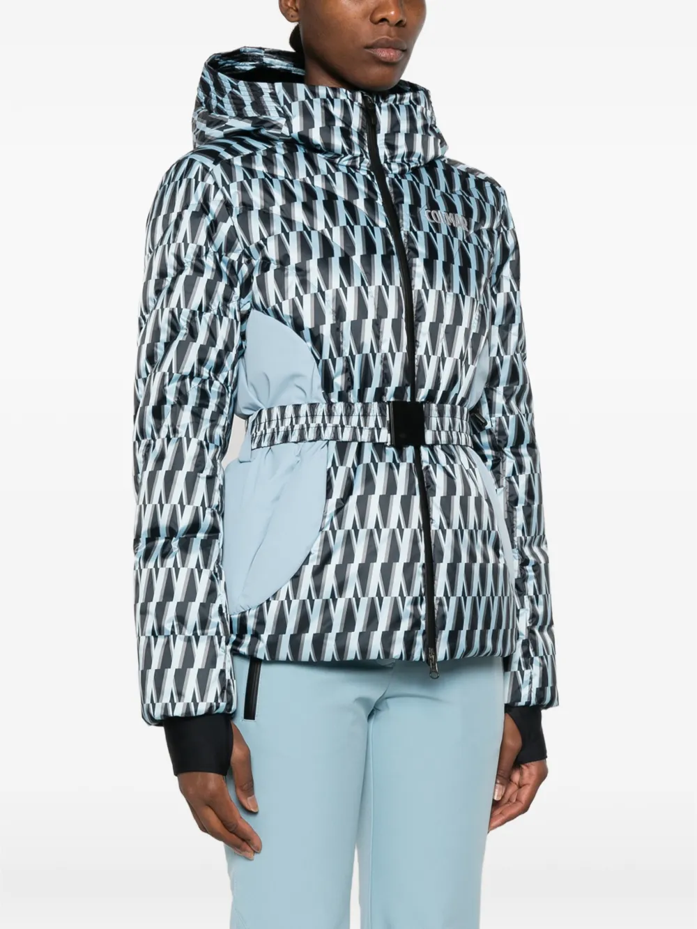 Colmar Ski-jack met print en ceintuur Blauw