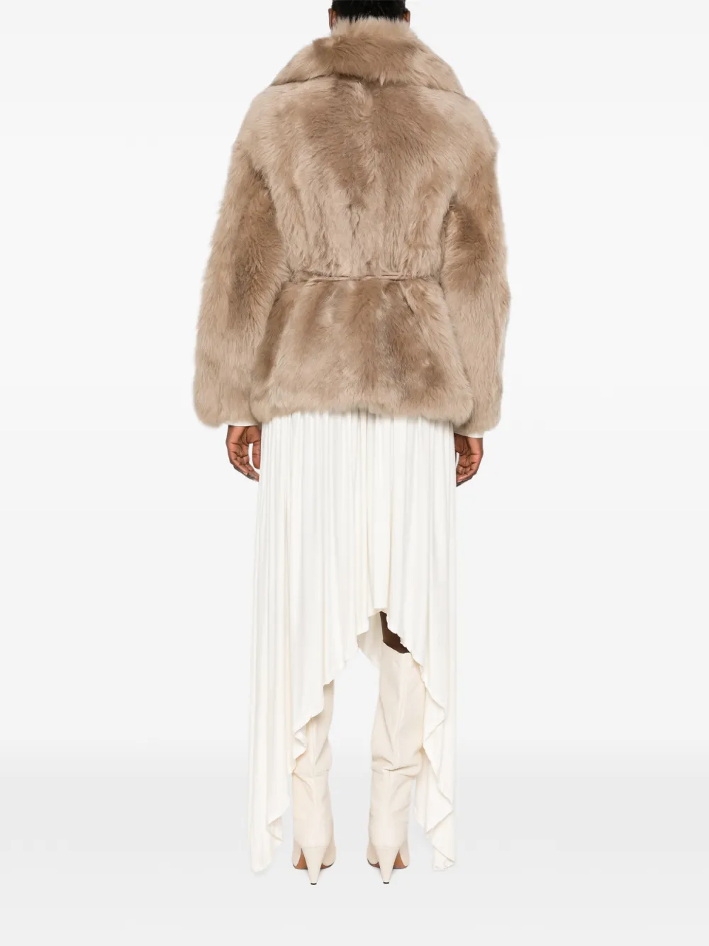 Mackage Ali lammy jas met ceintuur Beige