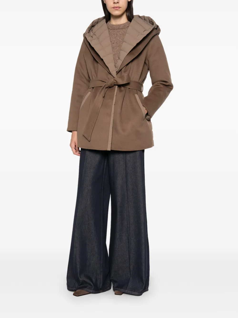 Mackage Bethany jack met capuchon en ceintuur Bruin