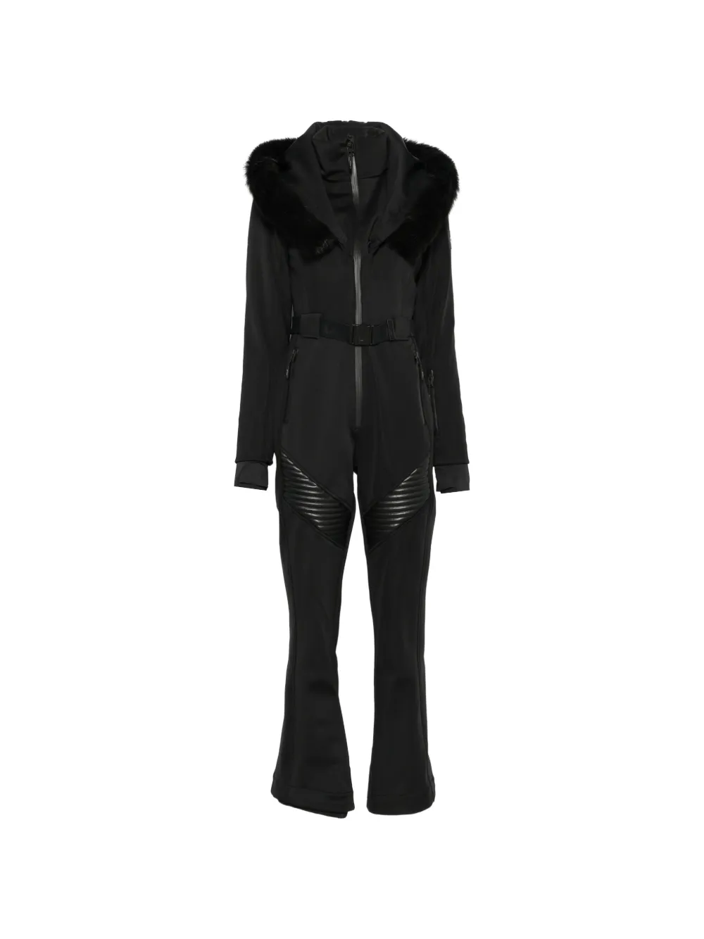 Mackage Elle shearling-trim ski suit - Schwarz