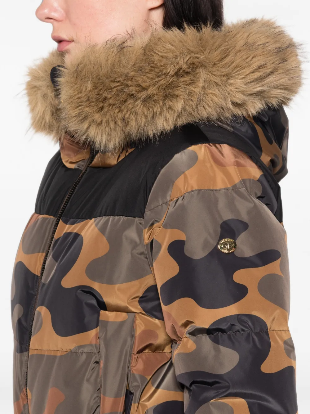 Goldbergh Kiri ski-jack met camouflageprint Bruin