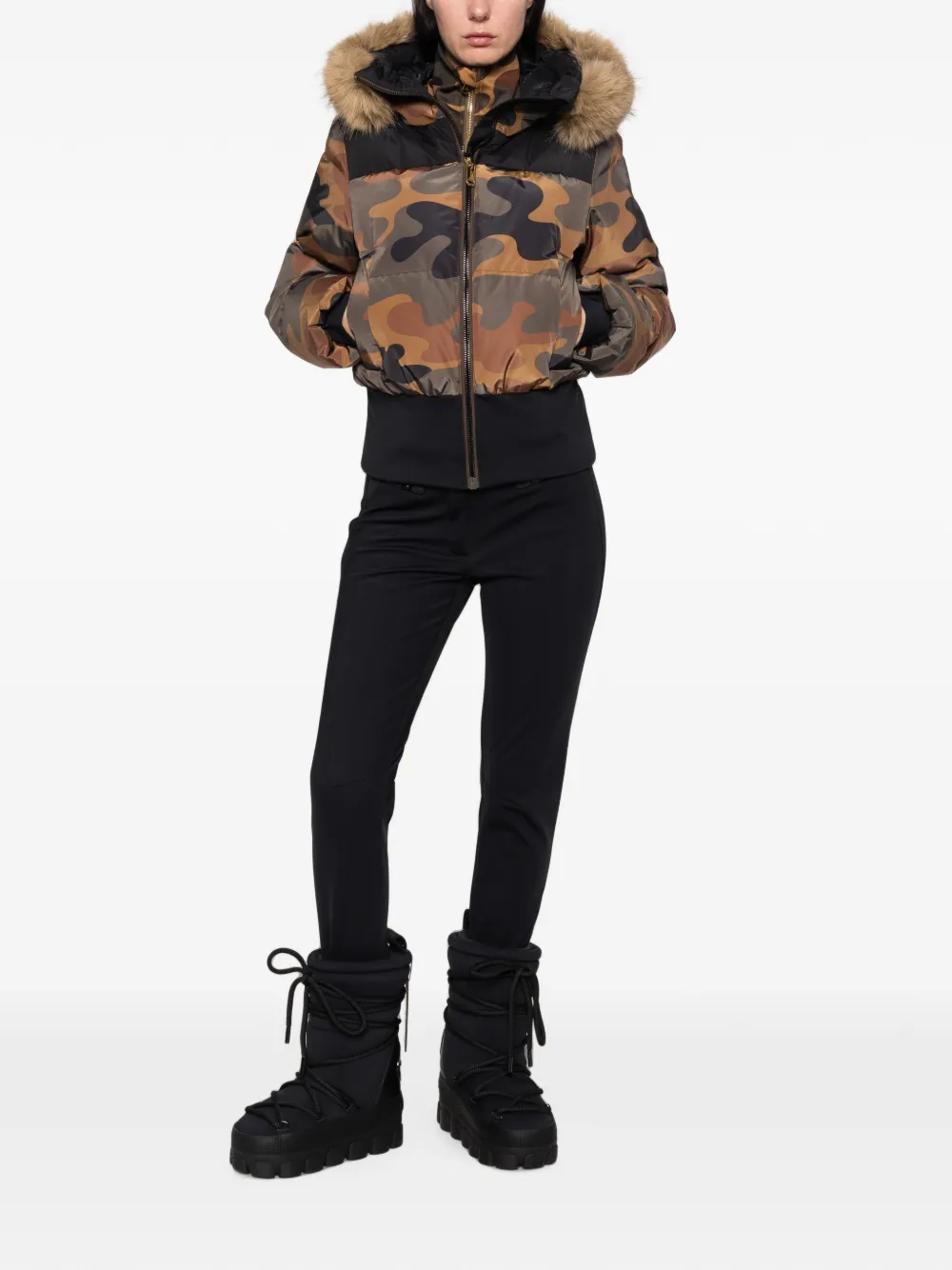 Goldbergh Kiri ski-jack met camouflageprint Bruin
