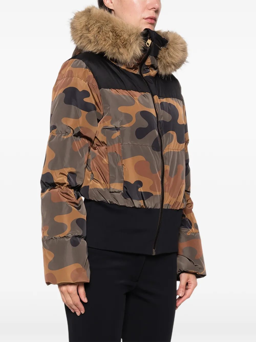 Goldbergh Kiri ski-jack met camouflageprint Bruin