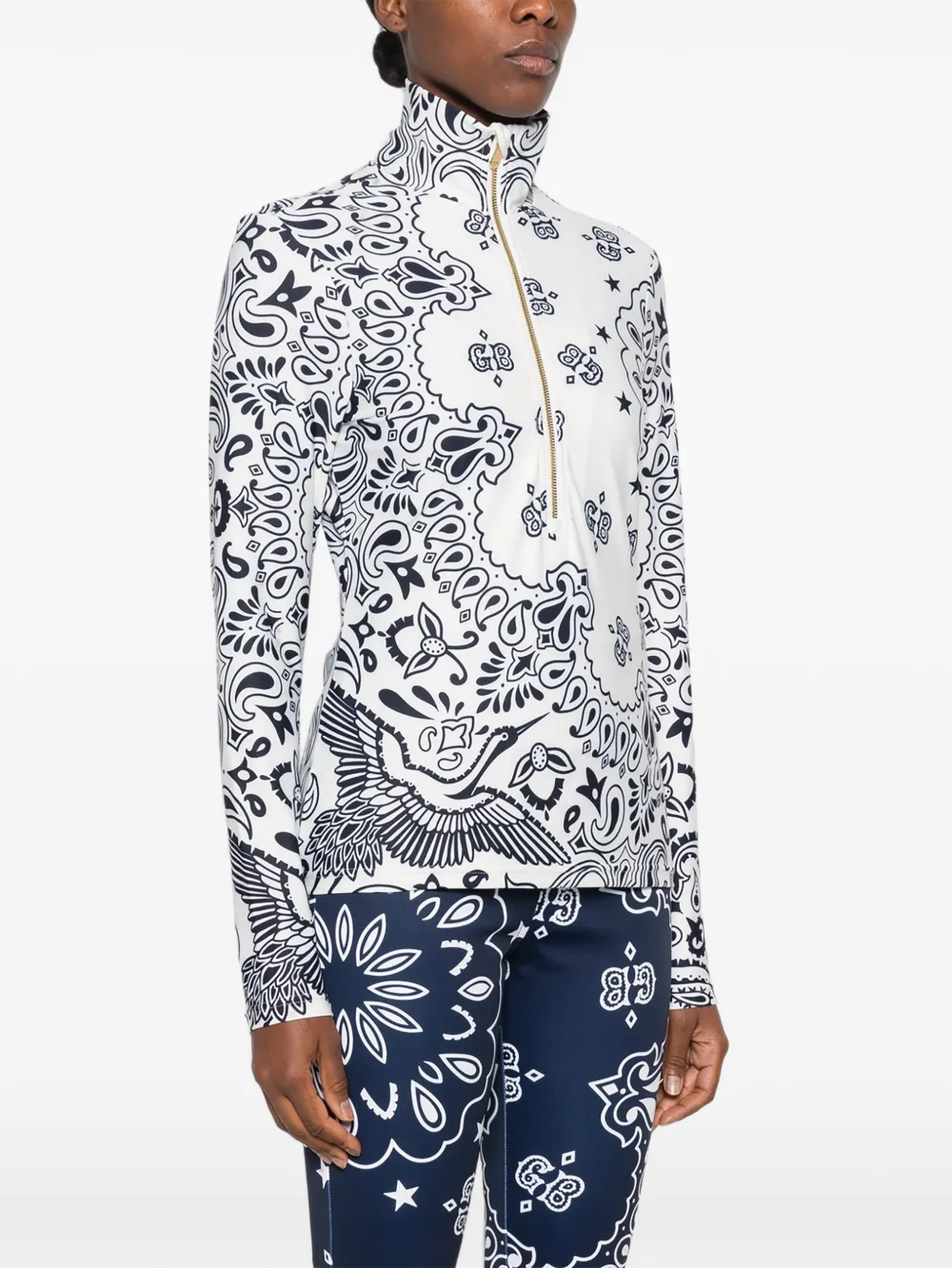 Goldbergh Toriko top met bandana-print Wit