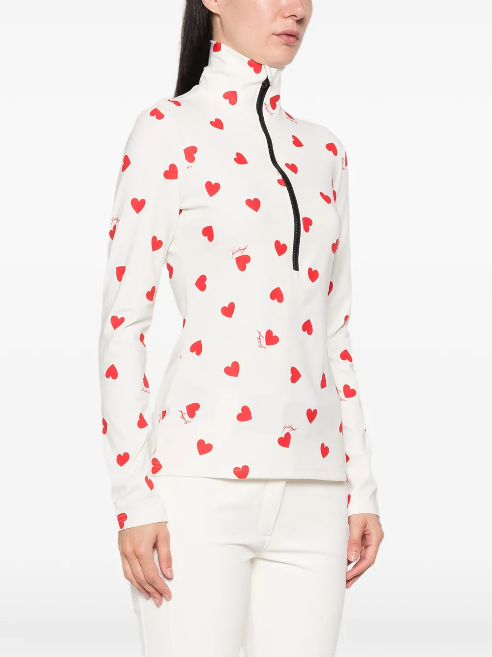Goldbergh Aimi top met hartprint Wit