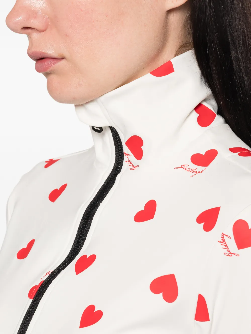 Goldbergh Aimi top met hartprint Wit