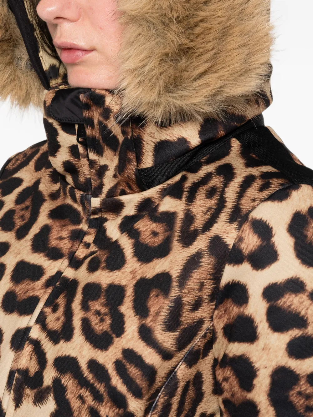 Goldbergh Jagger ski-jack met luipaardprint Beige
