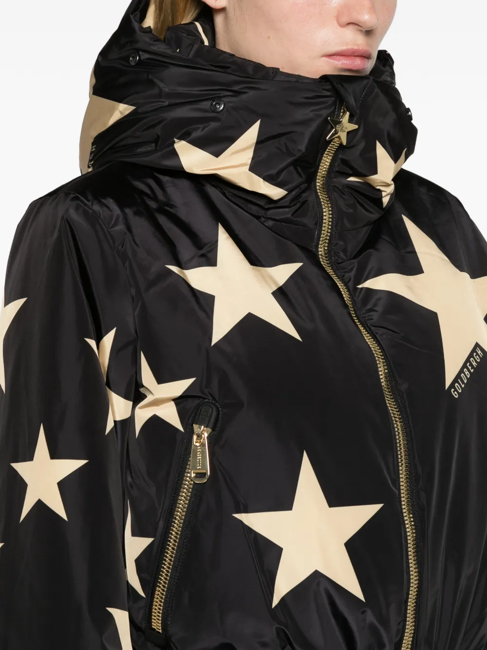 Goldbergh Shinnen ski jacket faux border Zwart