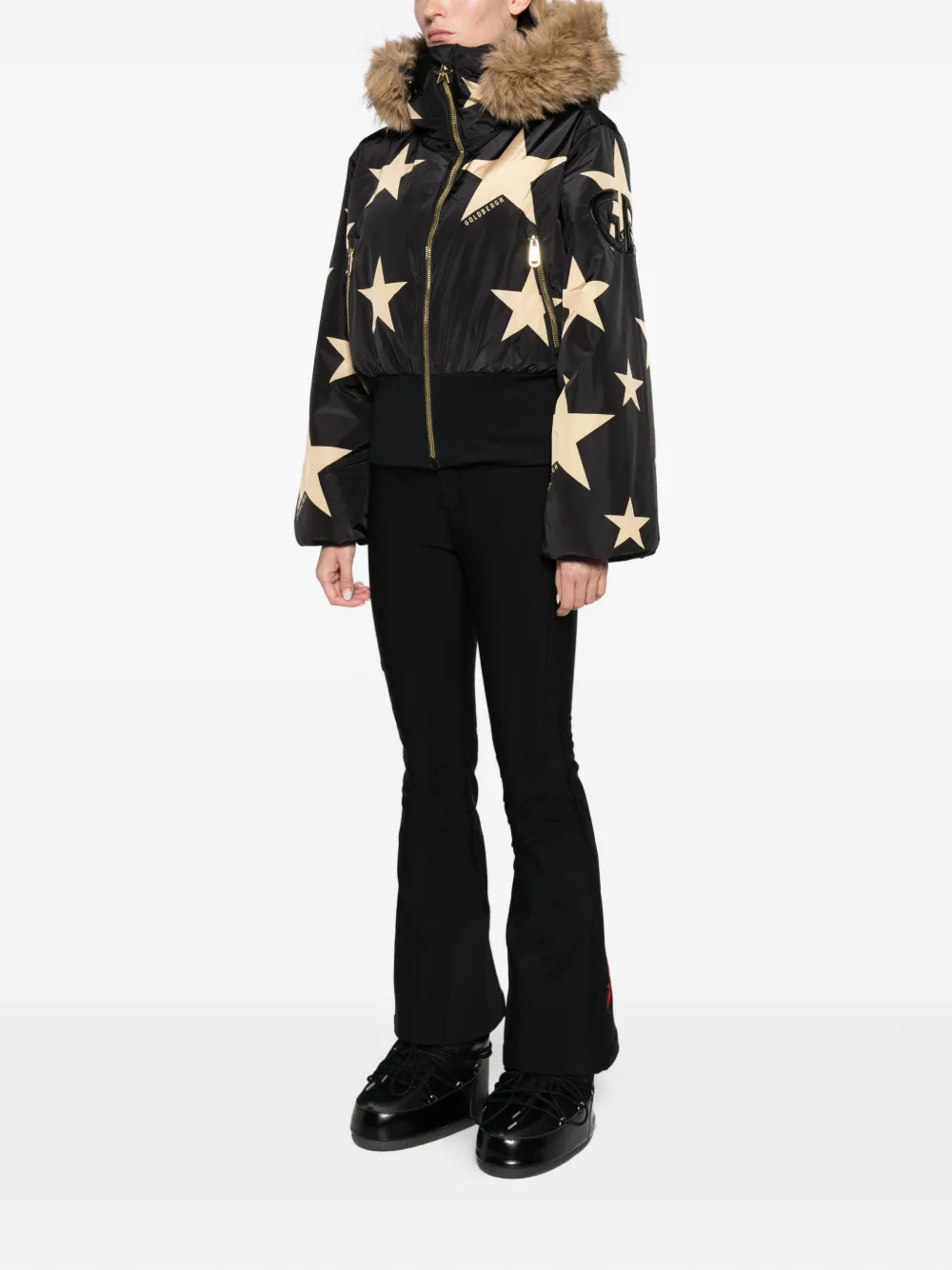 Goldbergh Shinnen ski jacket faux border Zwart
