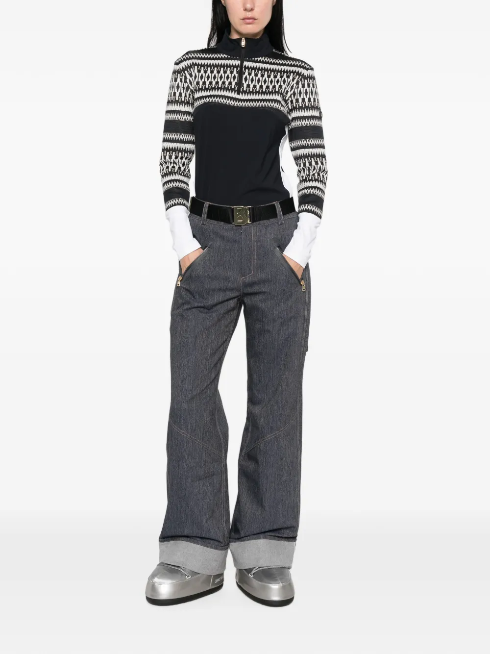 BOGNER Joalyn Fair Isle basislaag Zwart