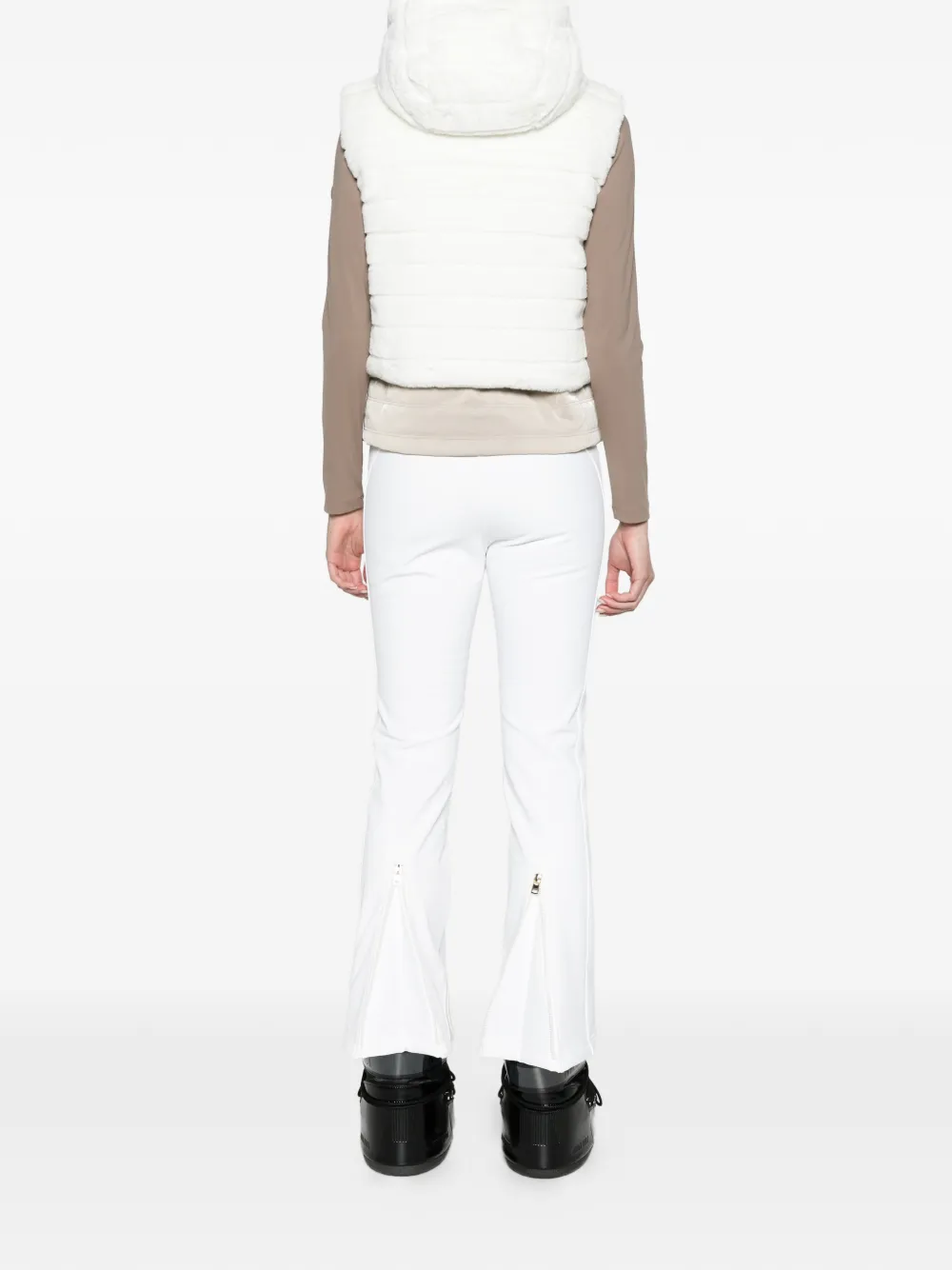 BOGNER Manda faux-fur down waistcoat in off-white beige Wit