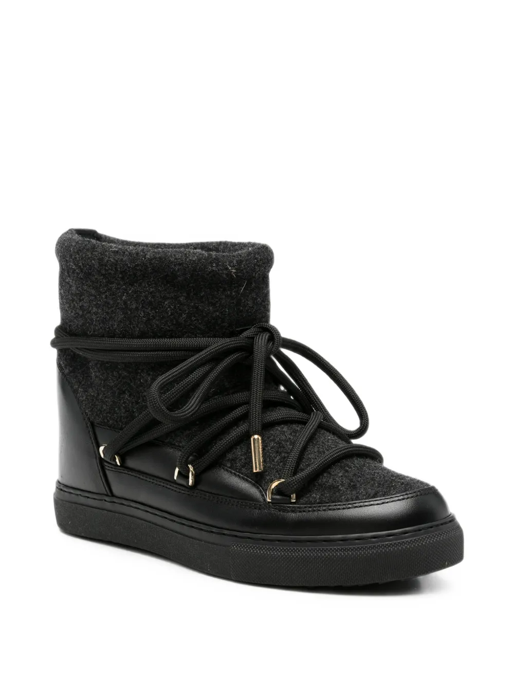 Inuikii Vilten snowboots met leren afwerking Zwart