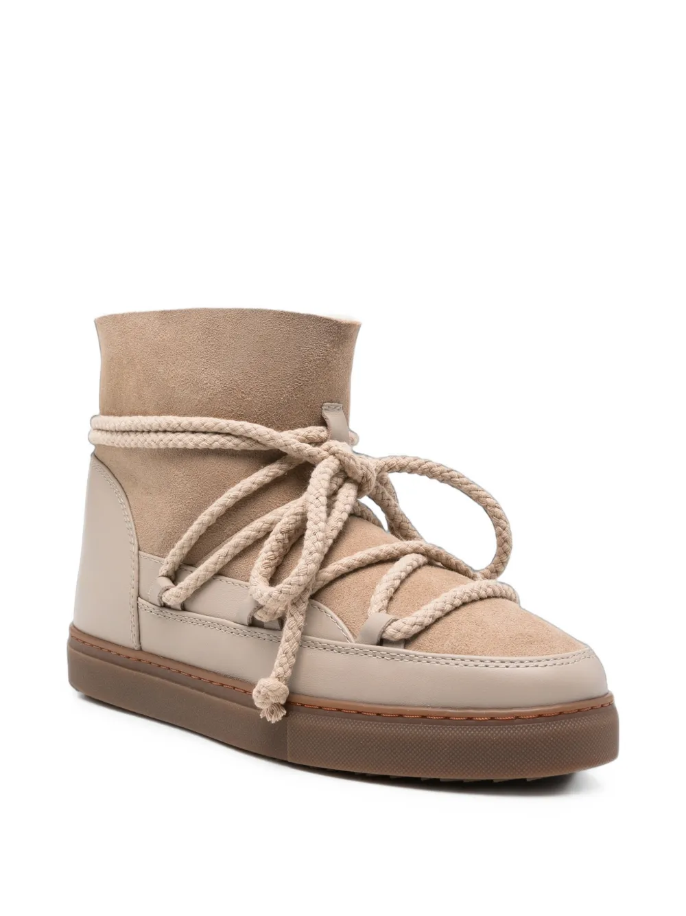 Inuikii Suède veterlaarzen Beige