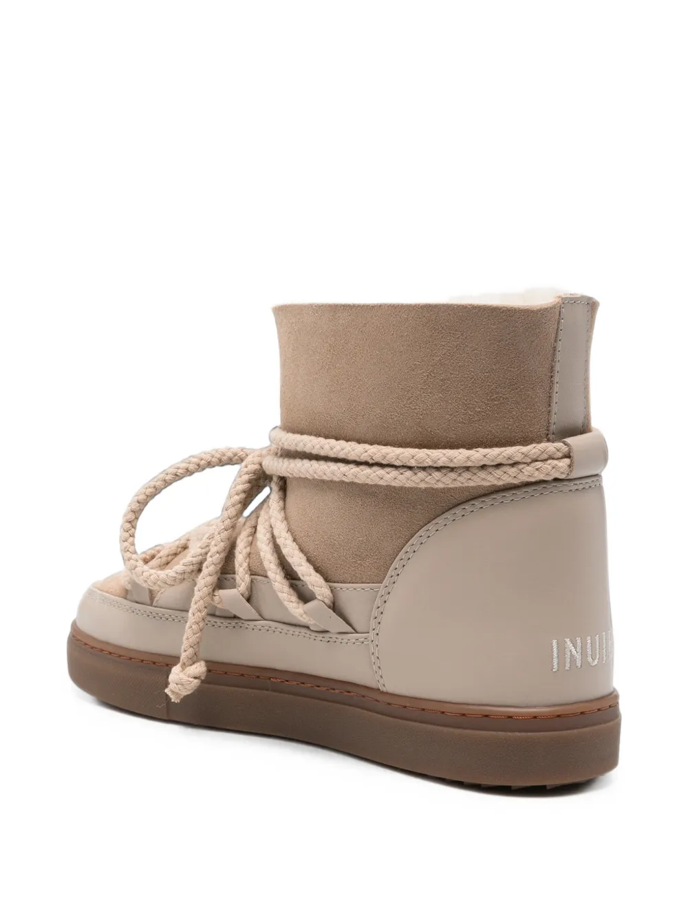 Inuikii Suède veterlaarzen Beige