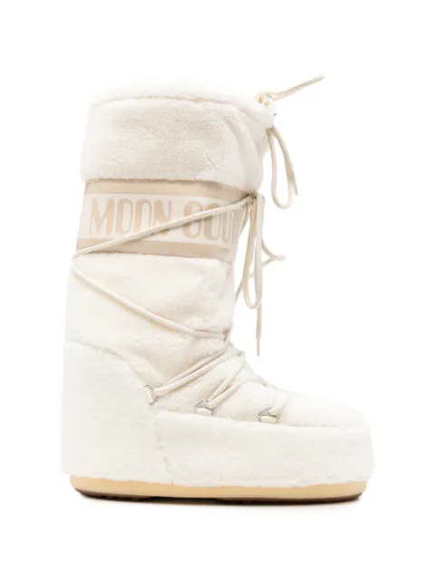 Moon Boot fleece-texture lace-up boots
