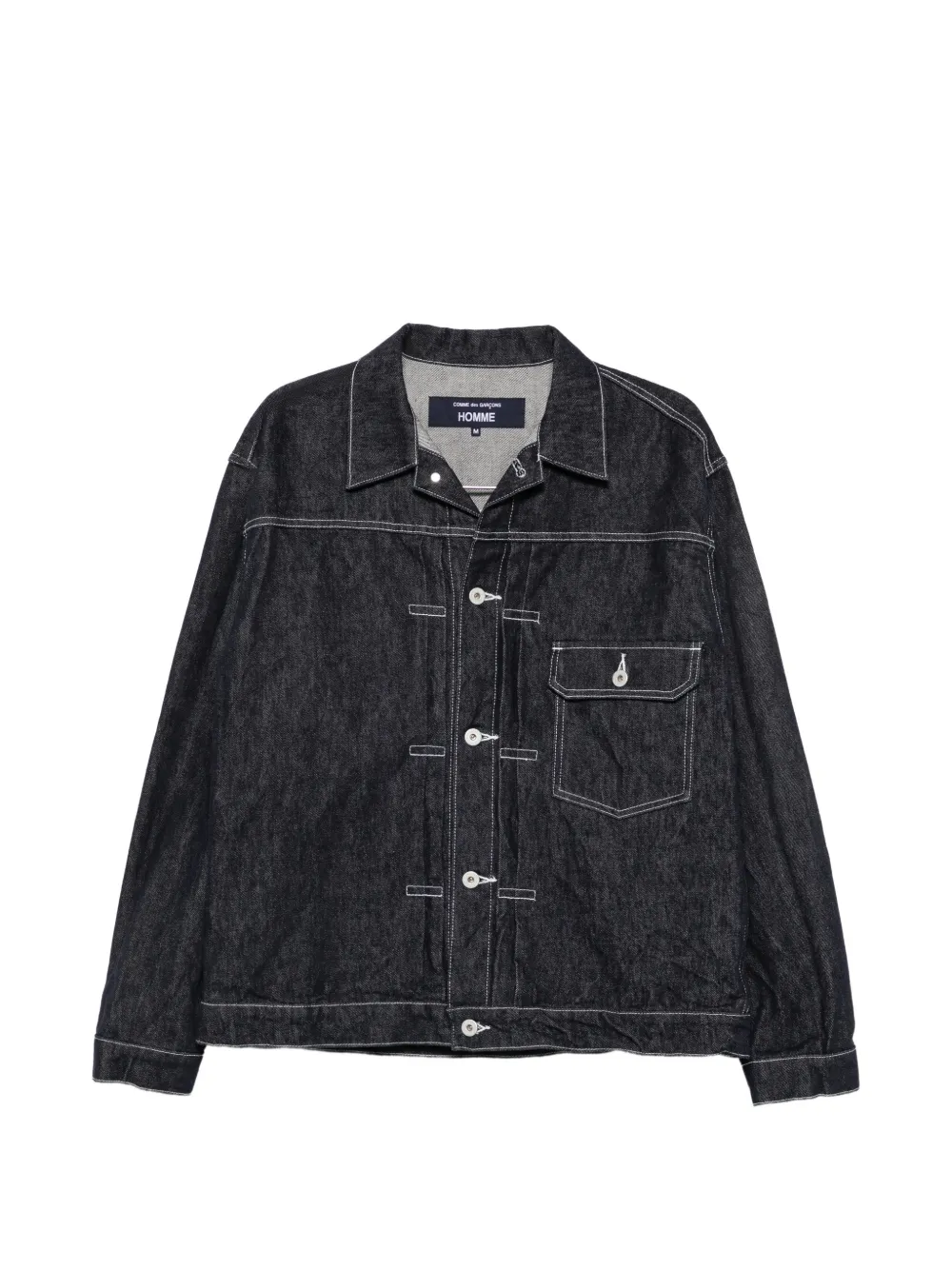 Comme des Garçons Homme Plus contrast-stitch denim jacket - Blu
