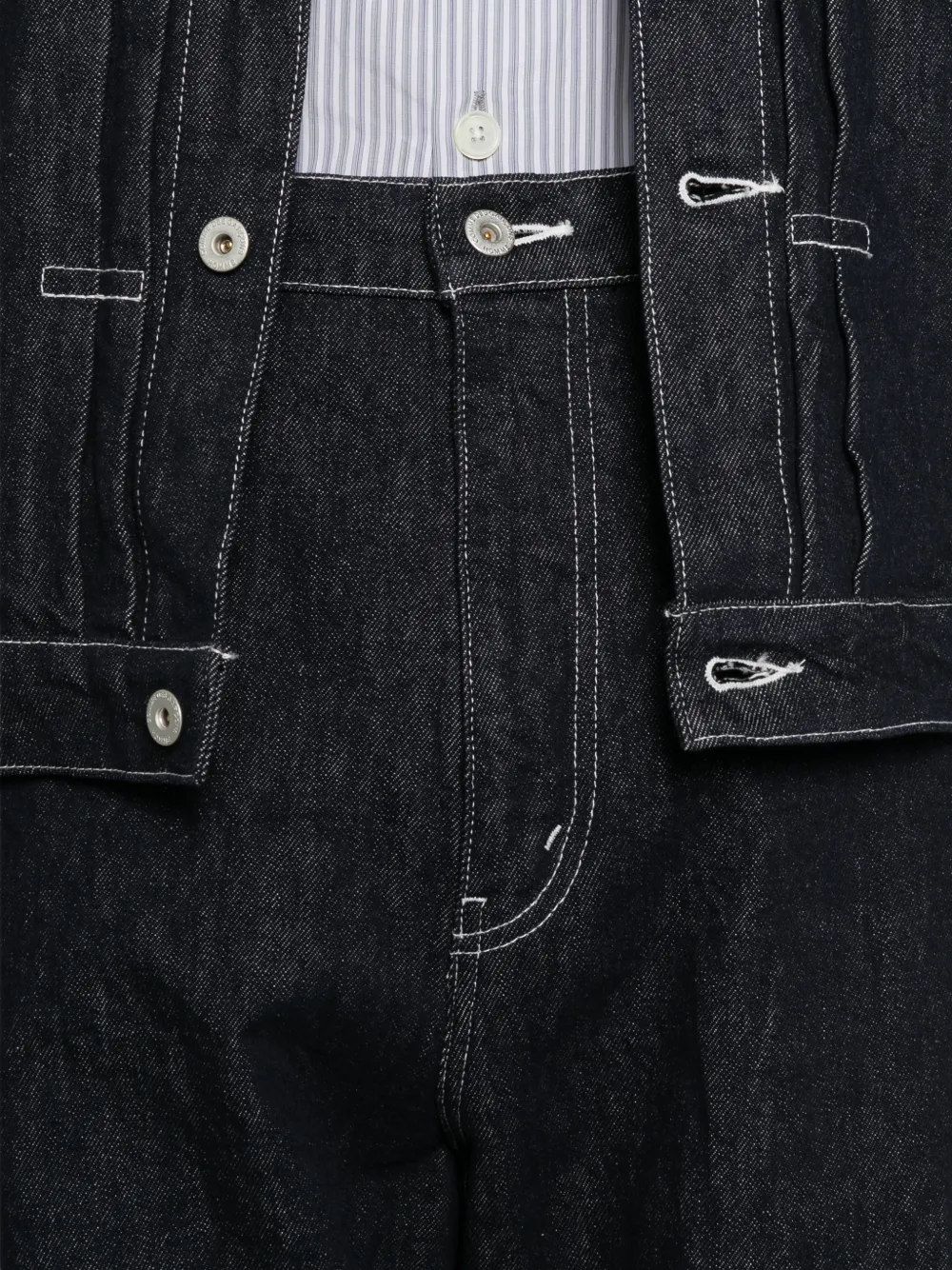 Comme des Garçons Homme Plus Jeans met wijde pijpen Blauw