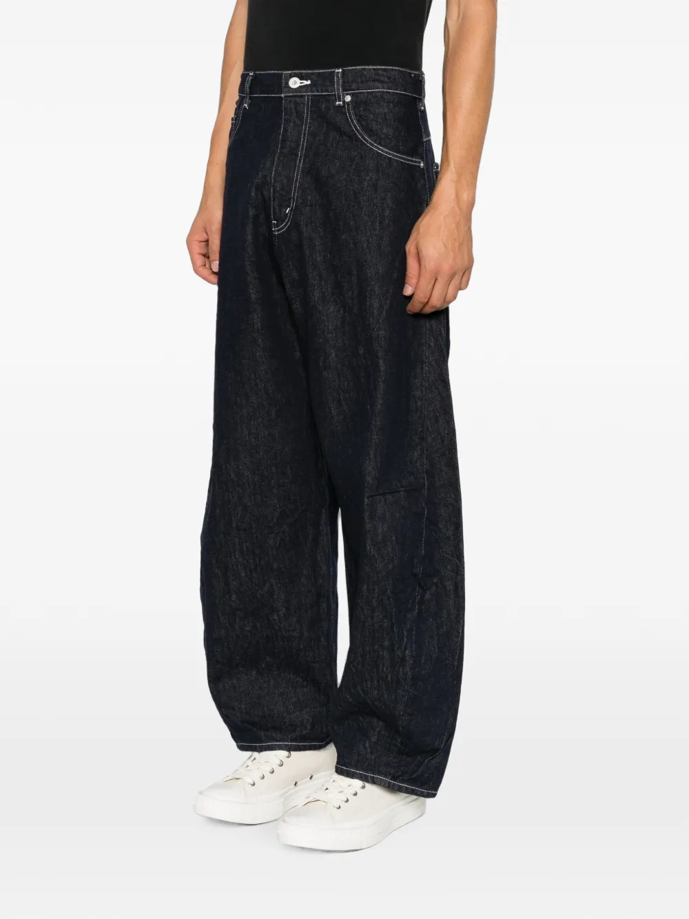 Comme des Garçons Homme Plus Jeans met wijde pijpen Blauw