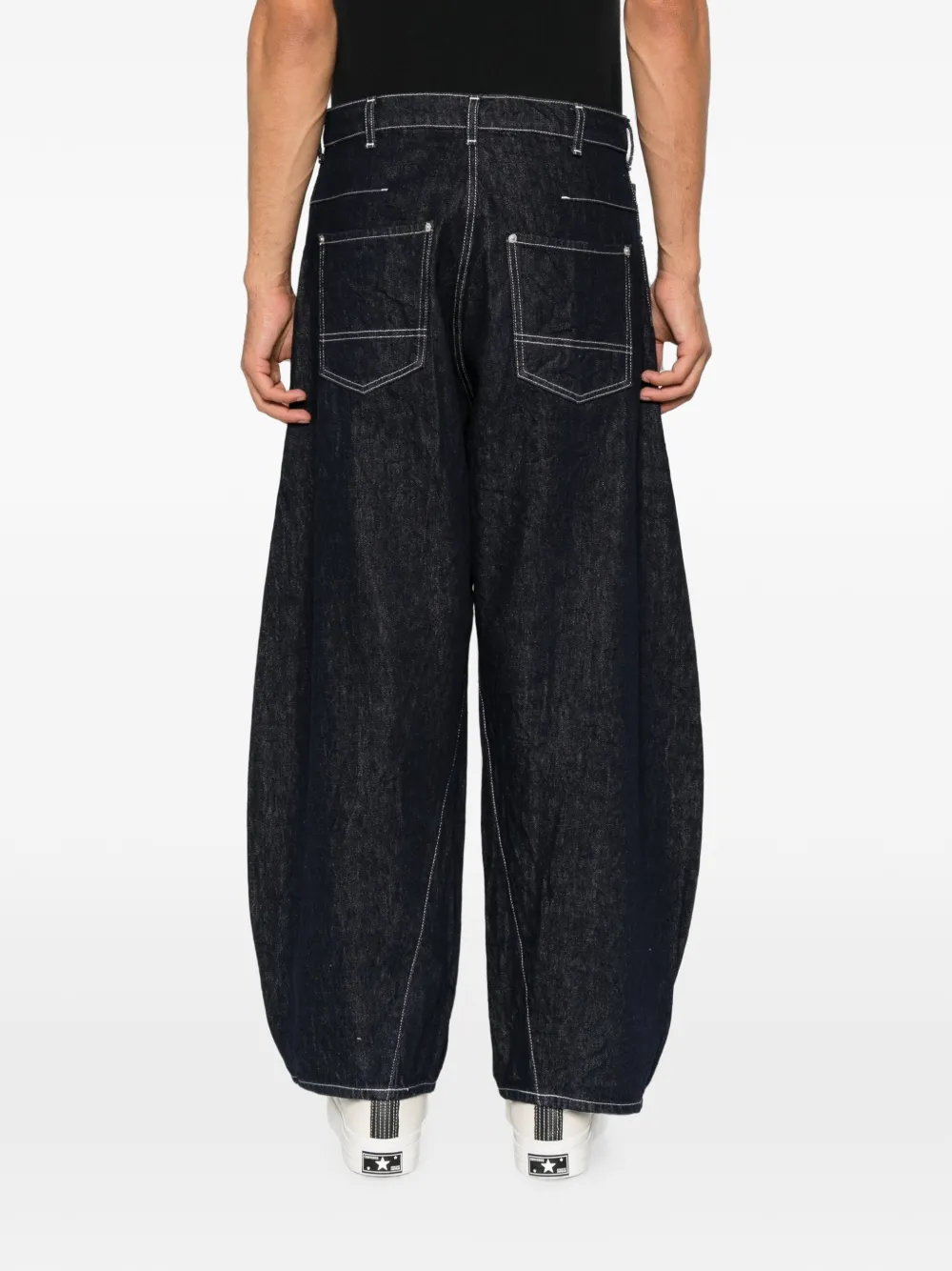 Comme des Garçons Homme Plus Jeans met wijde pijpen Blauw