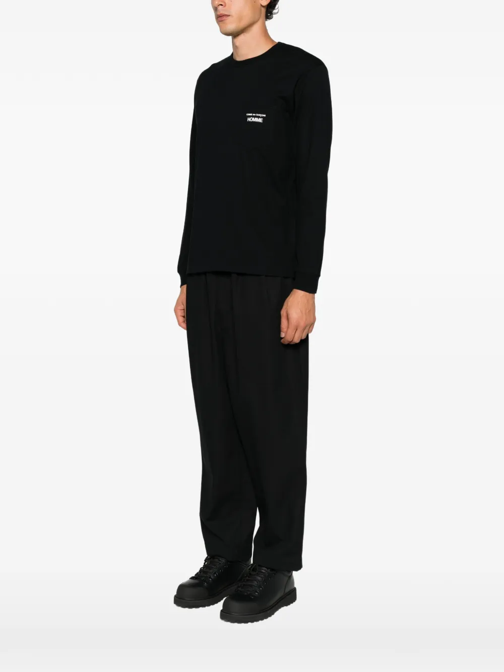 Comme des Garçons Homme Plus logo-print pocket T-shirt Zwart