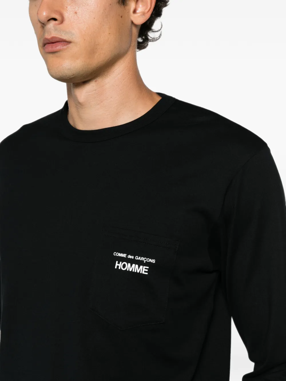 Comme des Garçons Homme Plus logo-print pocket T-shirt Zwart