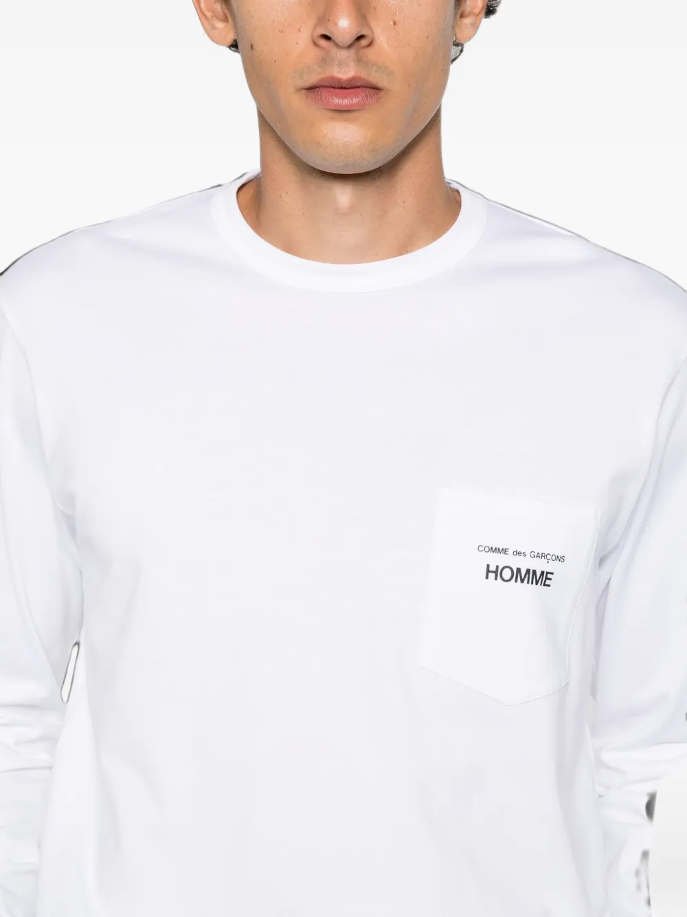 Comme des Garçons Homme Plus logo-print chest-pocket T-shirt Wit