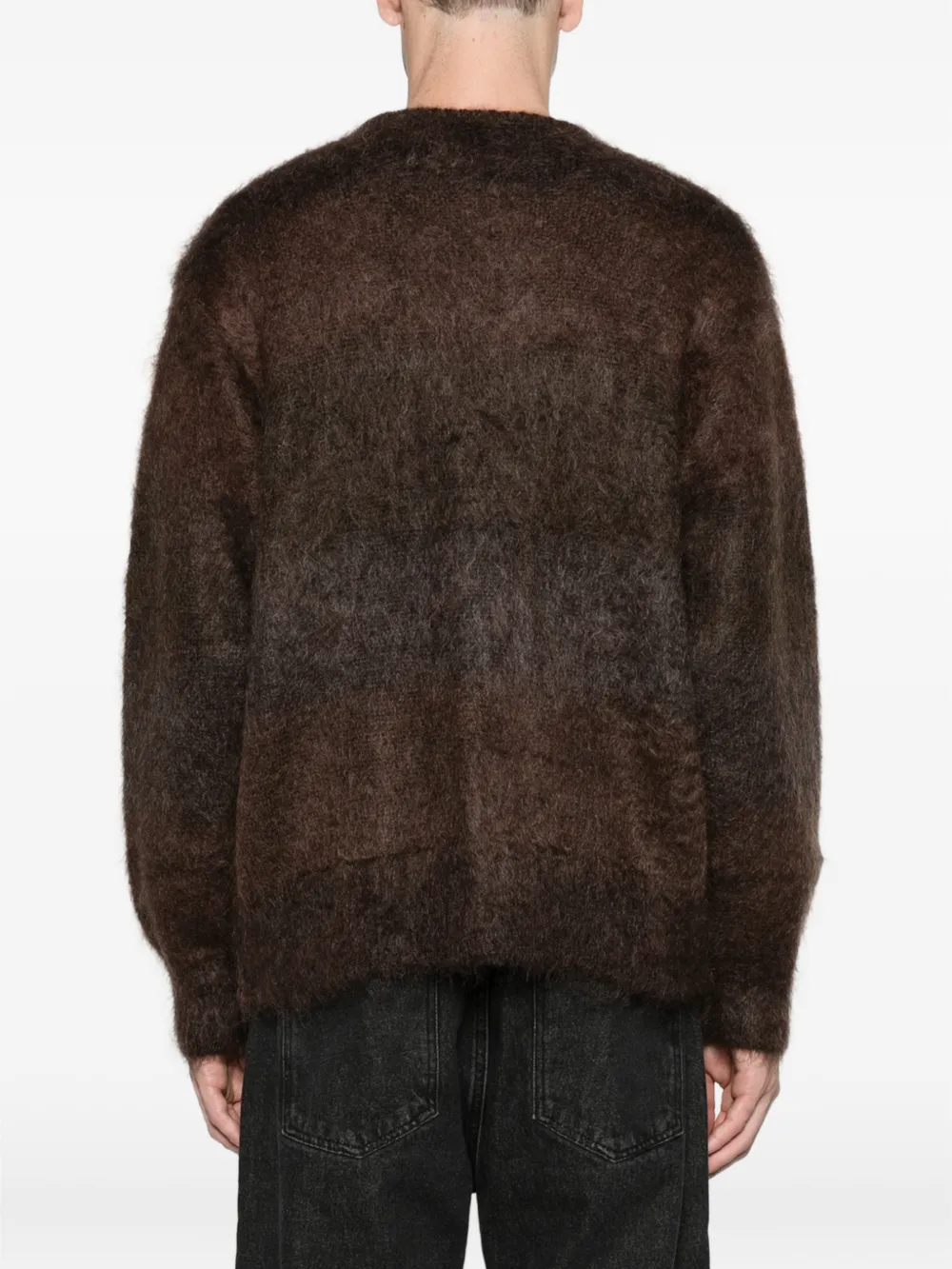 Comme des Garçons Homme Plus fuzzy alpaca cardigan Bruin