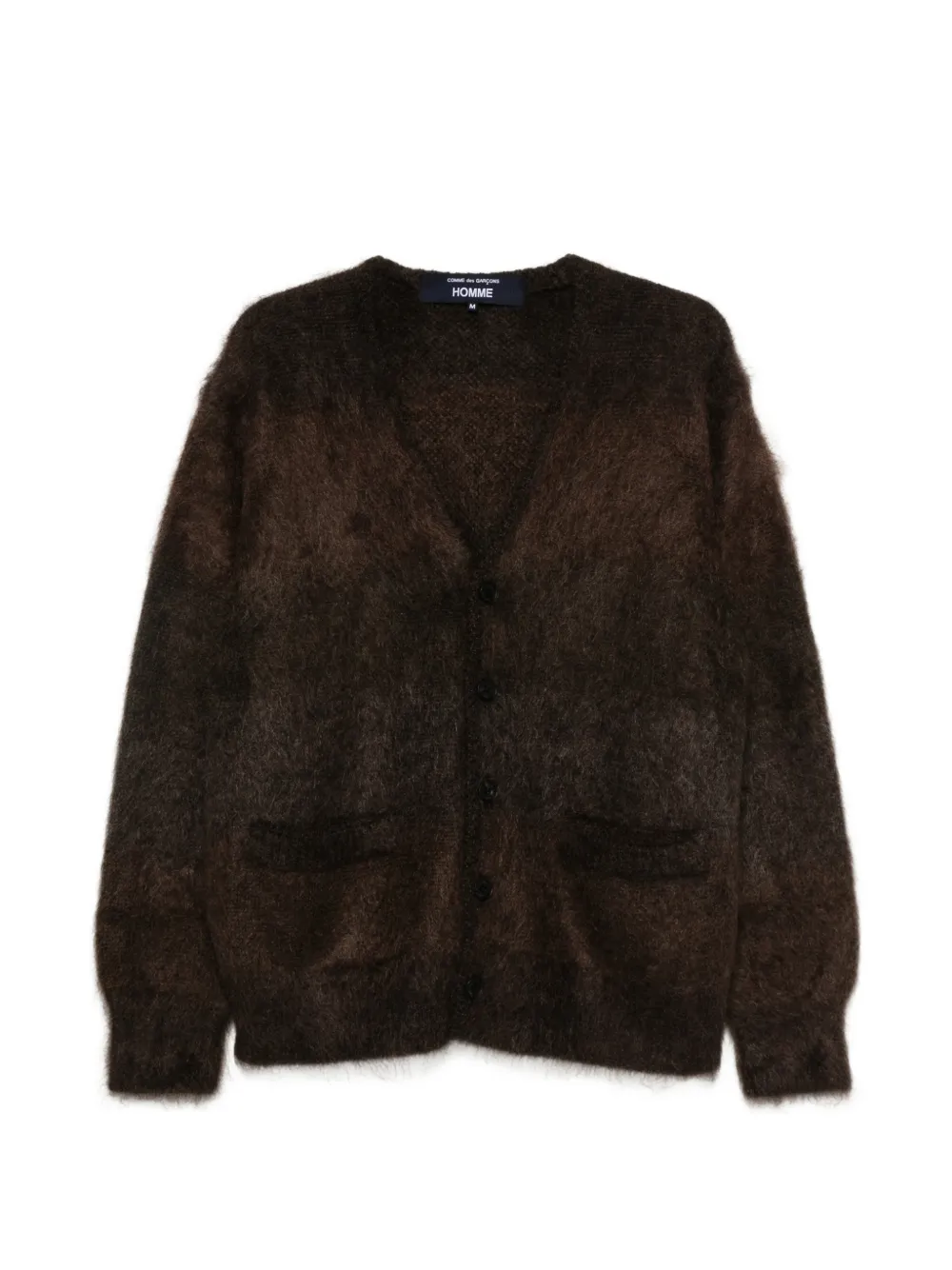 Comme des Garçons Homme Plus fuzzy alpaca cardigan Bruin