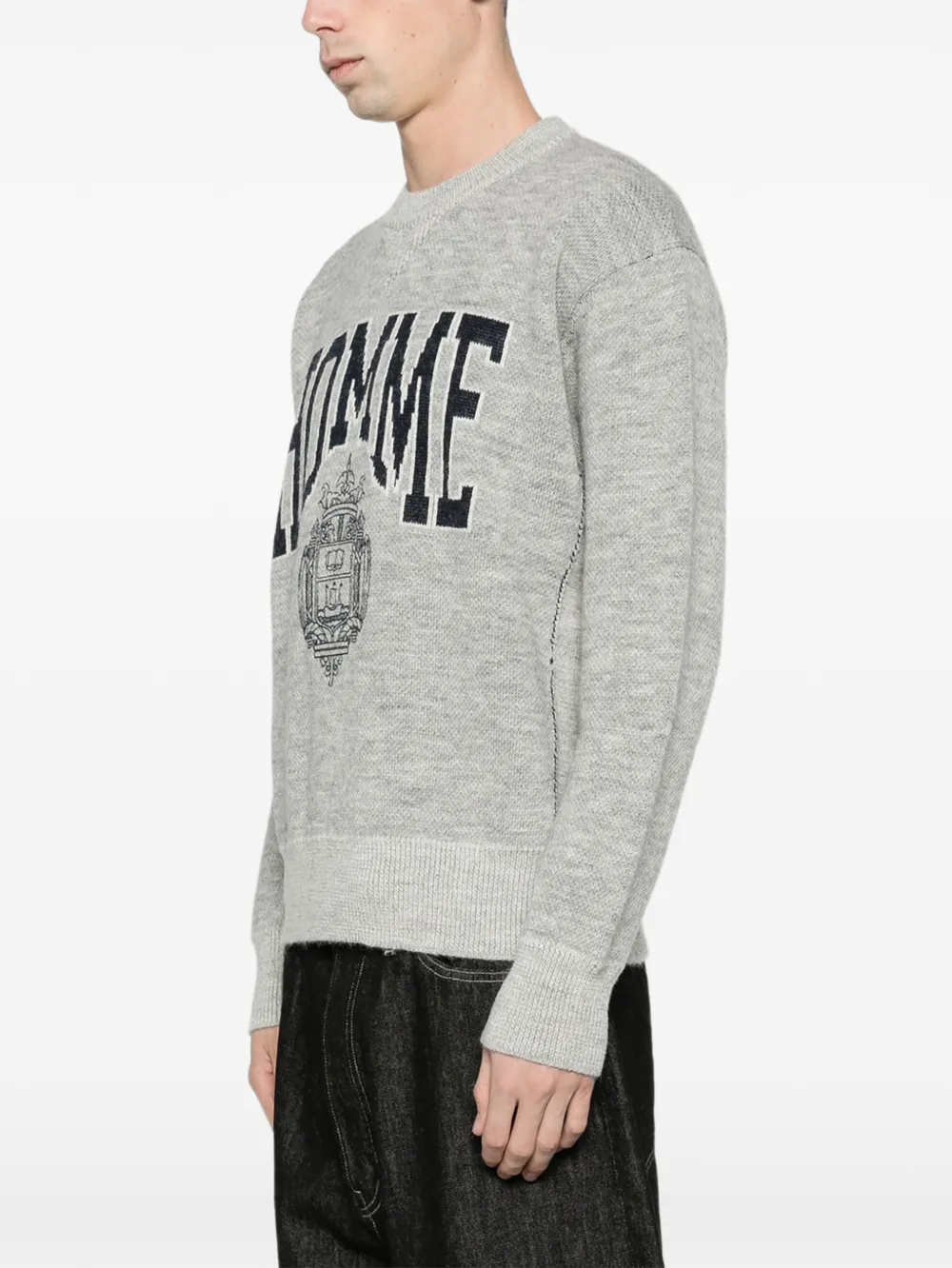 Comme des Garçons Homme Plus crest jacquard sweater Grijs