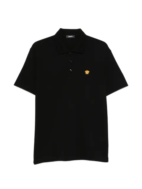 Versace Medusa-embroidery piqué polo shirt