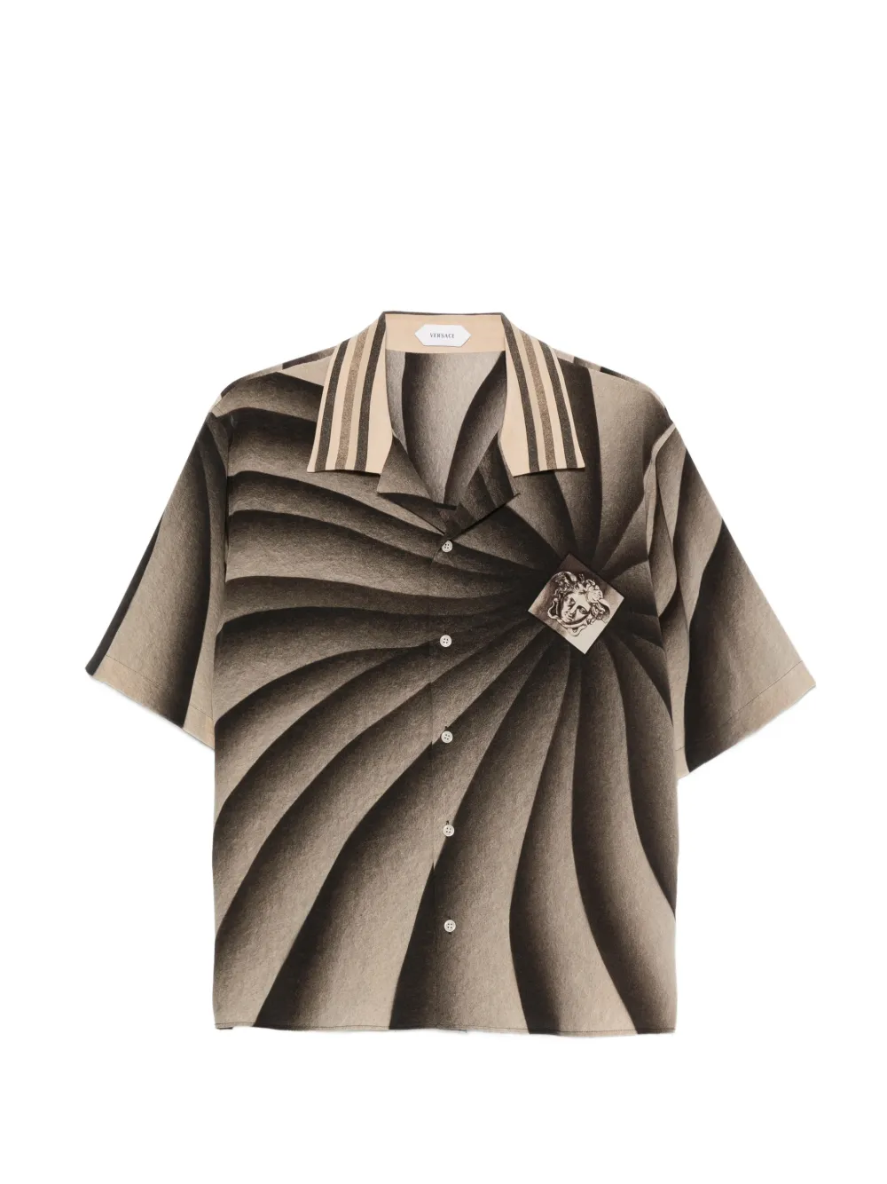 Versace The Vortex-print silk shirt - Toni neutri