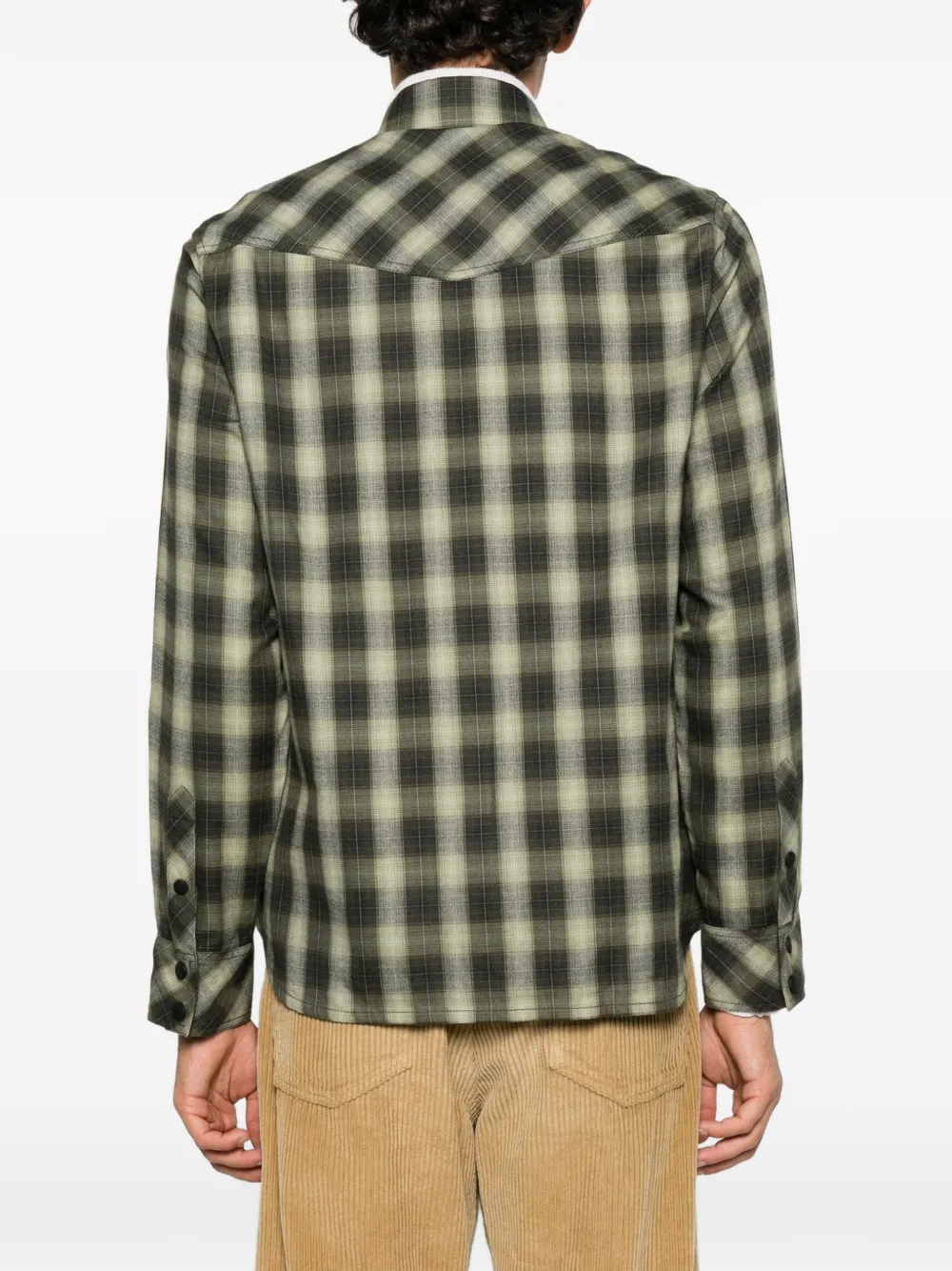 Moncler Grenoble checked-pattern shirt Groen