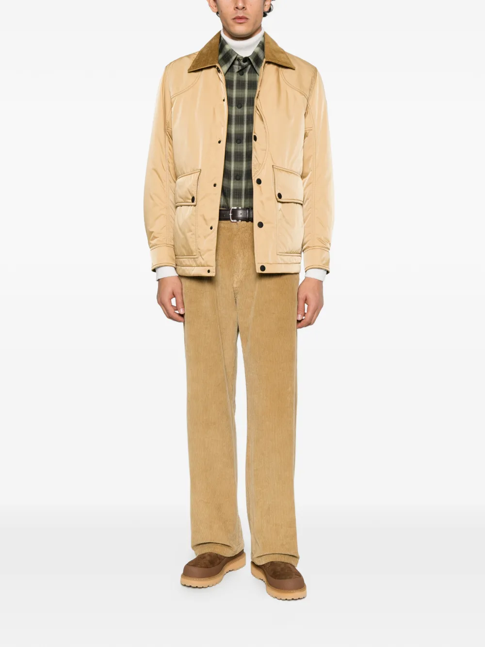 Moncler Grenoble checked-pattern shirt Groen