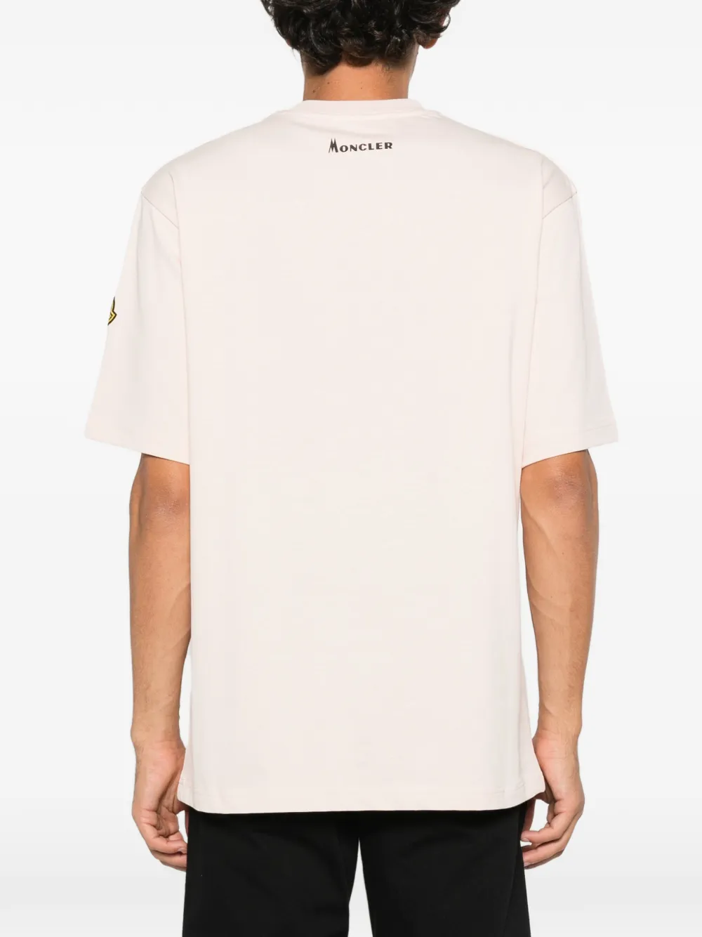 Moncler mountain-print jersey T-shirt Roze