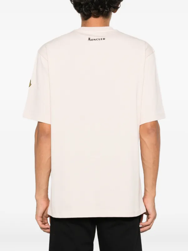 Moncler mountain-print Jersey T-shirt | Pink | FARFETCH