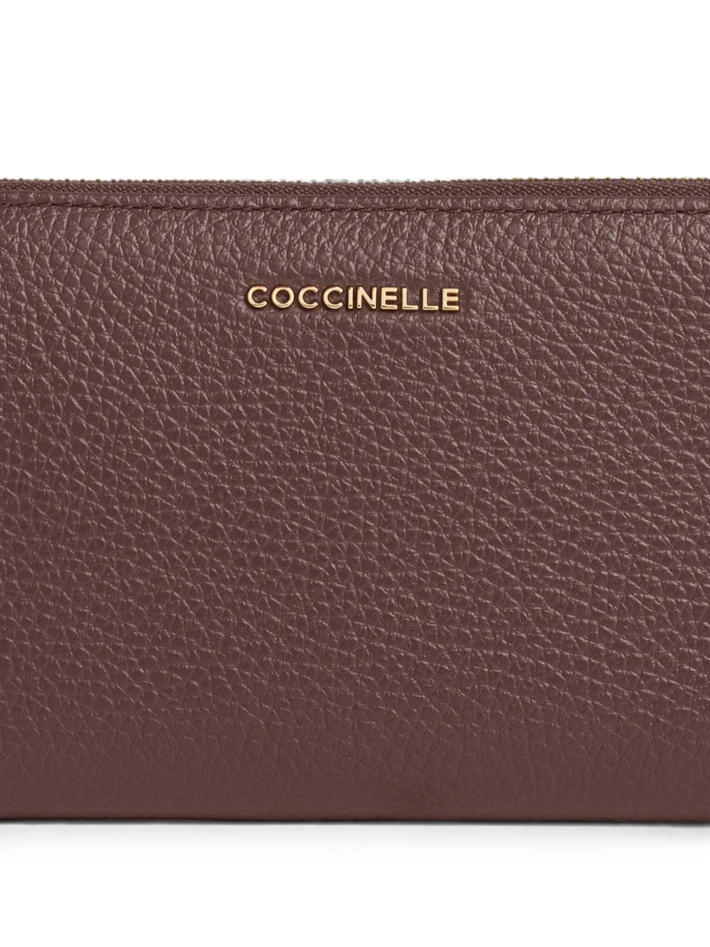 Coccinelle Metallic portemonnee van bewerkt leer Bruin