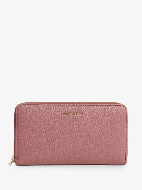 Coccinelle large Metallic grained leather wallet
