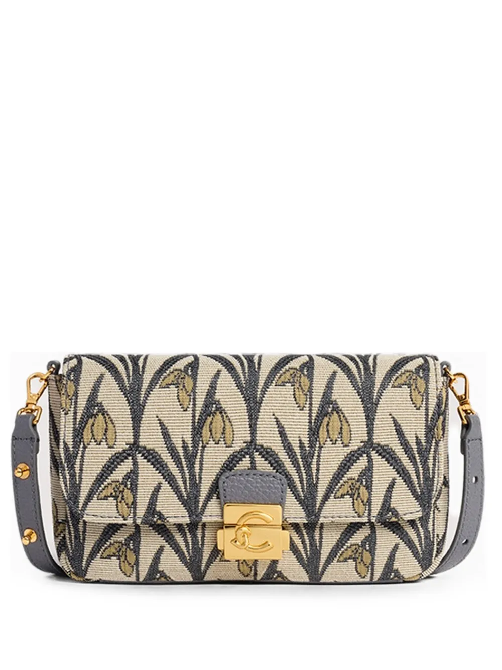 Coccinelle mini C-Me Lock floral-print jacquard shoulder bag - Neutrals