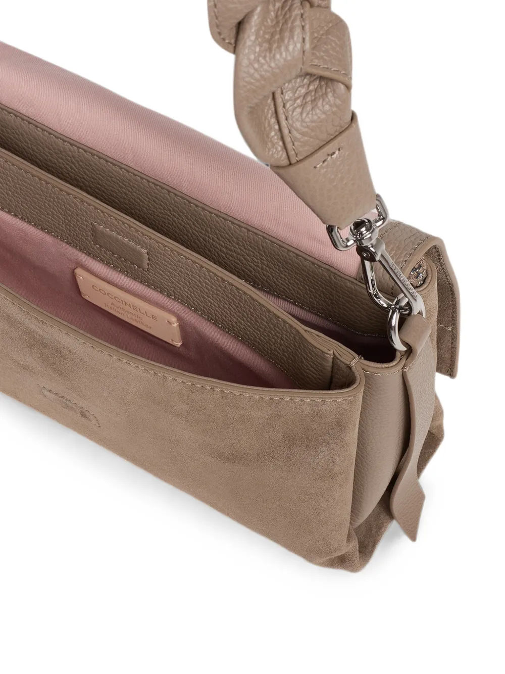 Coccinelle Kleine Boheme shopper met gevlochten bandje Beige