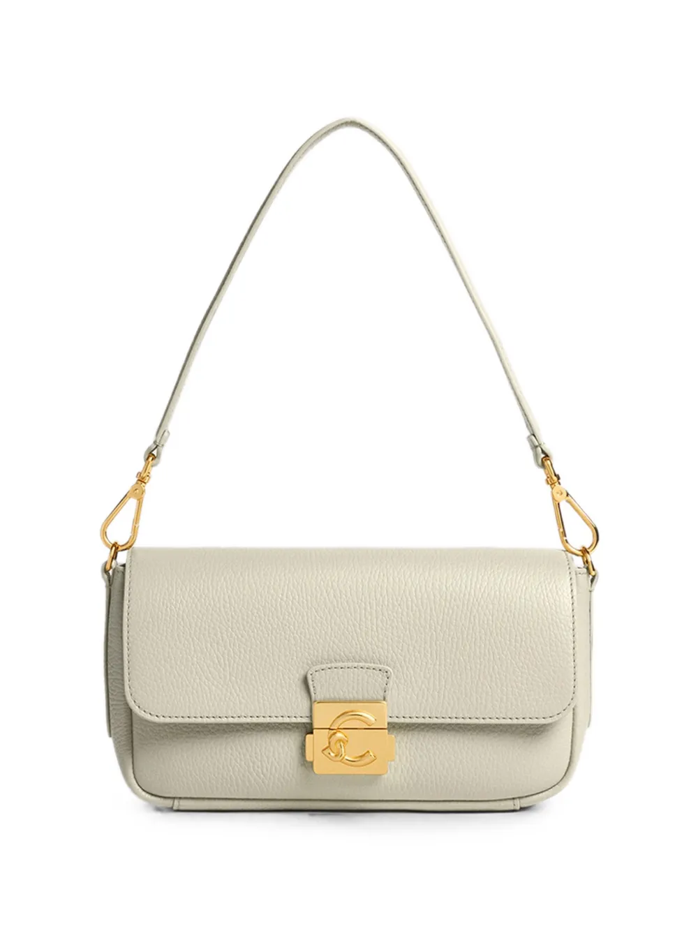 Coccinelle Medium C-me Lock Logo-clasp Shoulder Bag In Neutral