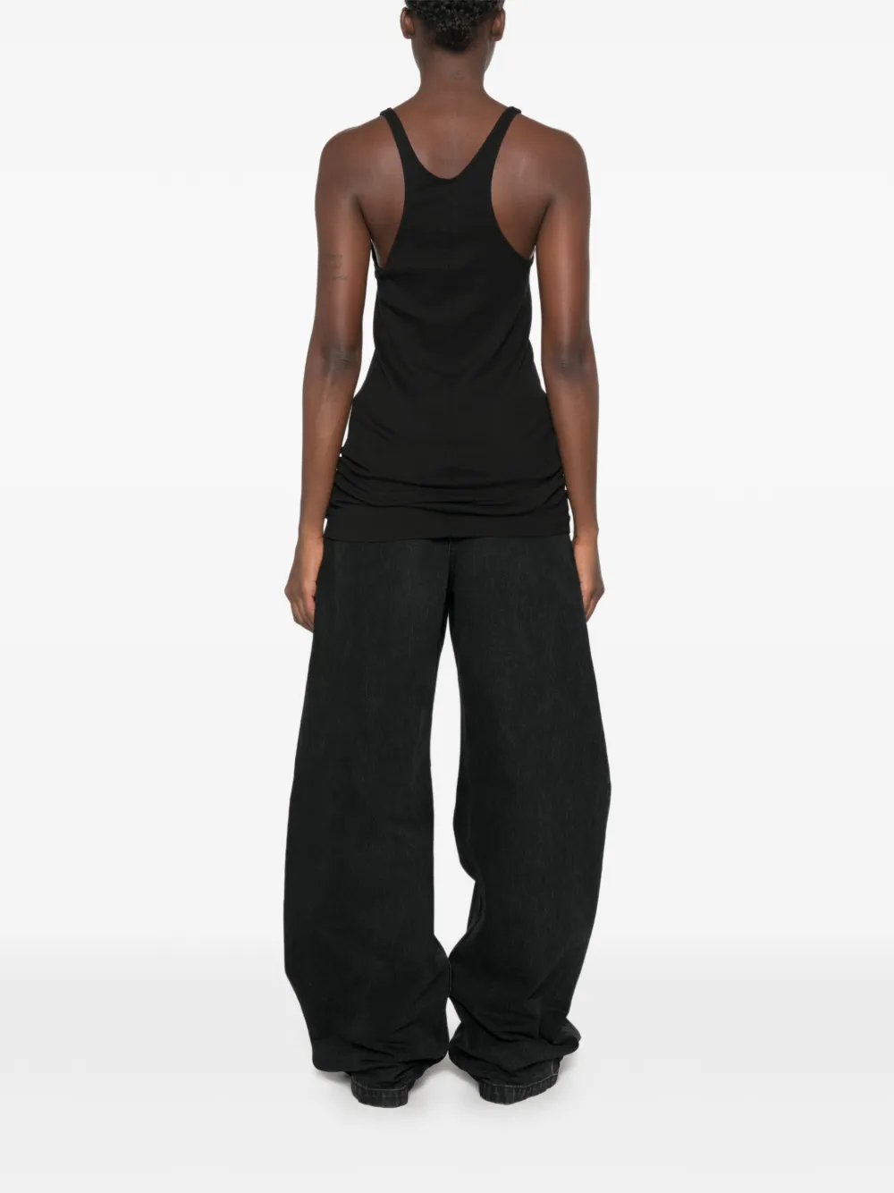 Rick Owens DRKSHDW Ribgebreide mouwloze top Zwart