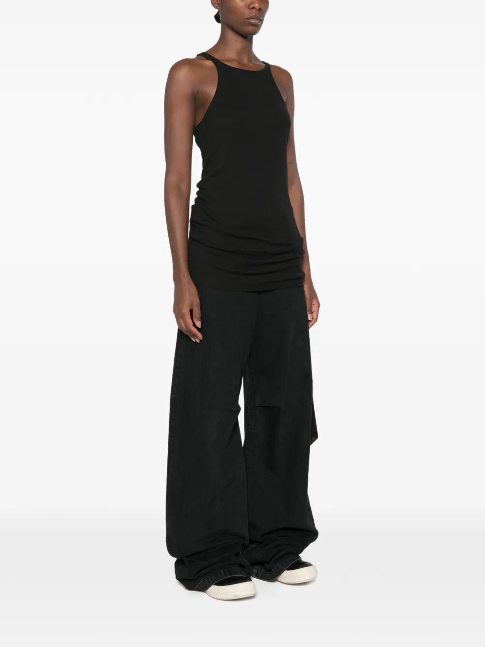 Rick Owens DRKSHDW Ribgebreide mouwloze top Zwart