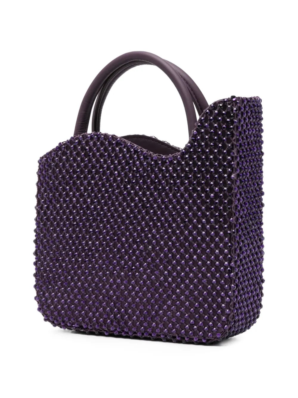 Le Silla Ivy shopper met golvende rand en verfraaid met kristallen Paars
