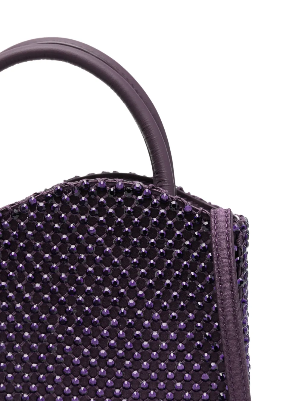 Le Silla Ivy shopper met golvende rand en verfraaid met kristallen Paars