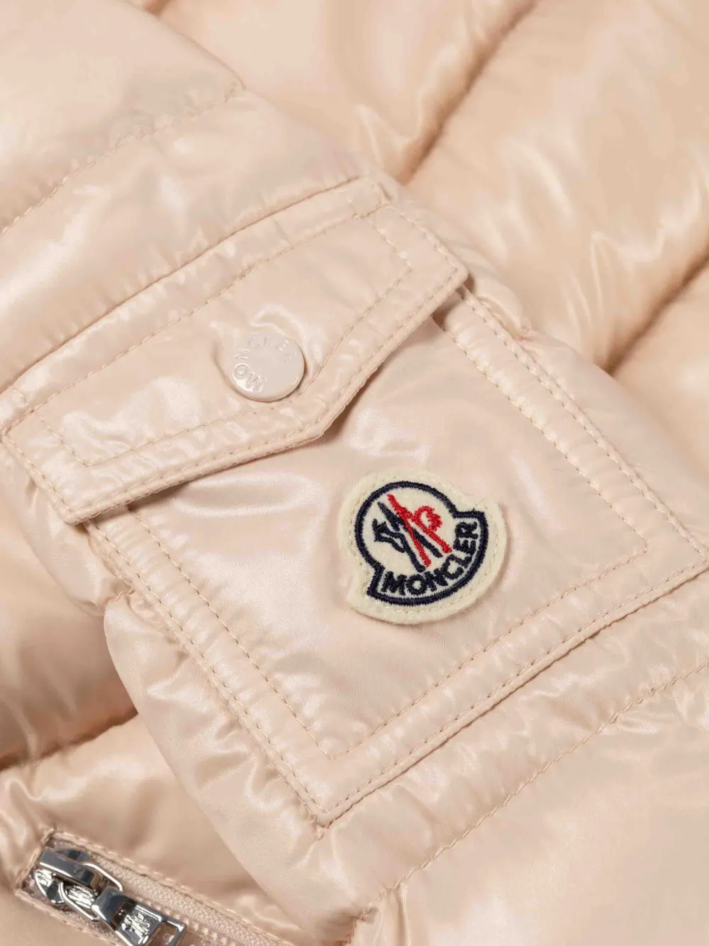 Moncler Enfant Jas met logopatch Roze