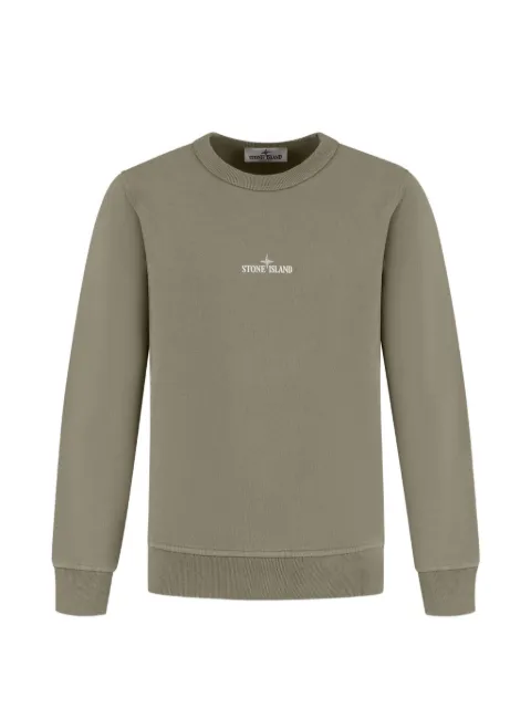 Stone Island Junior pull en coton à logo imprimé