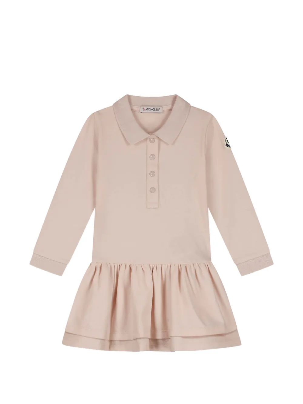 Moncler Enfant robe volantée à patch logo - Rose