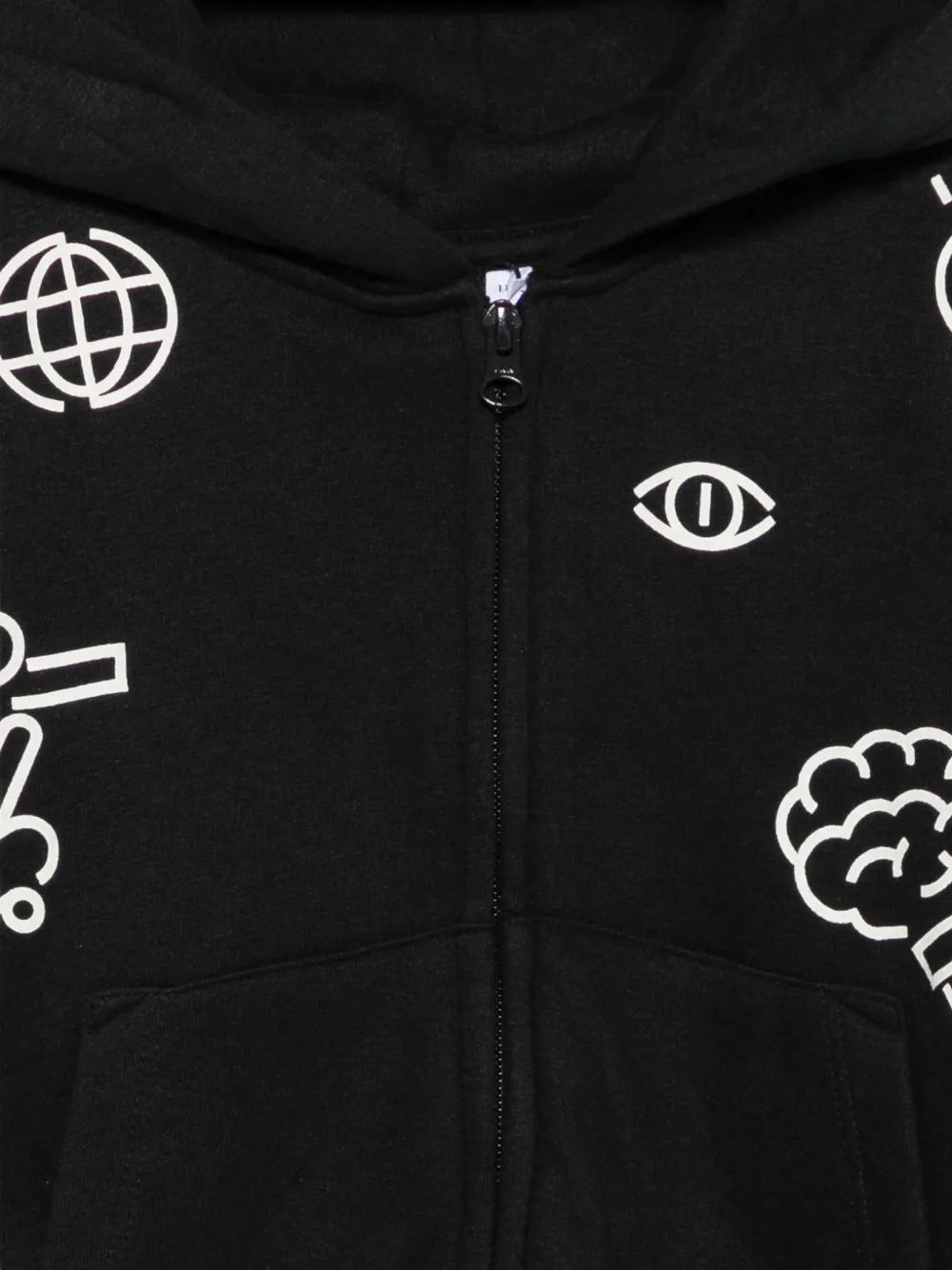 Molo graphic-print zip-up hoodie Zwart
